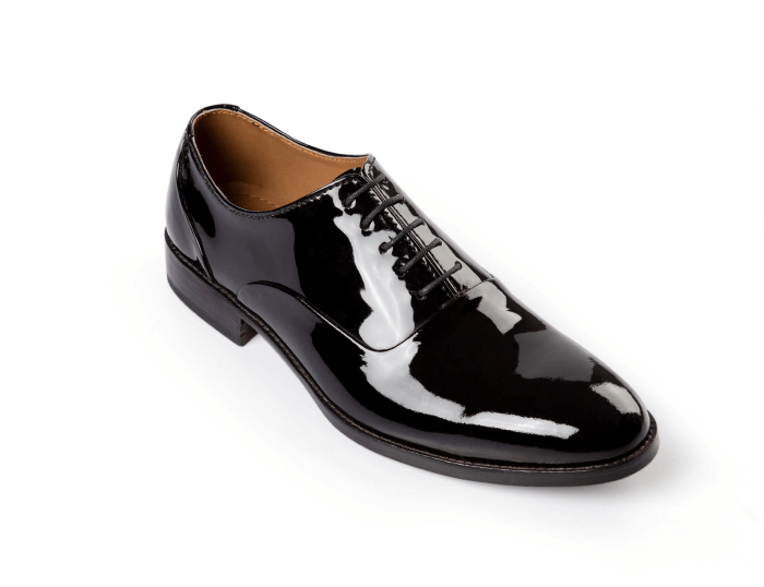 Black patent top formal shoes