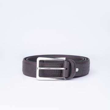 Crocodile Print Brown Belt